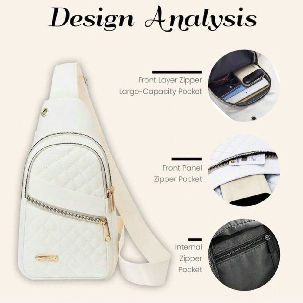 White‎ Quilted Crossbody Bag